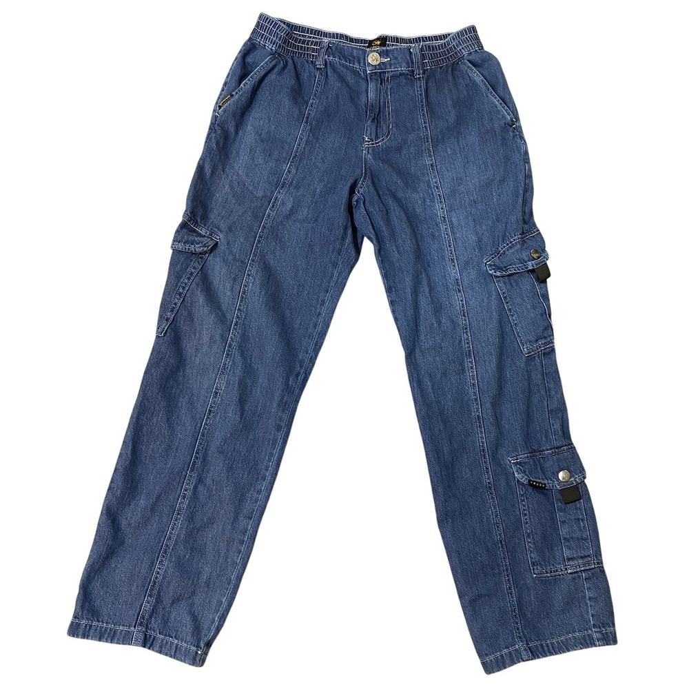 5 Star General Women's Cargo Jeans Size 9 Blue Denim‎ Wide Leg